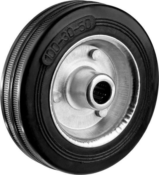 Колесо d=100 мм, г/п 70 кг, резина/металл, игольчатый подшипник, Профессионал ЗУБР Колесо d=100 мм, г/п 70 кг, резина/металл, игольчатый подшипник, Профессионал ЗУБР