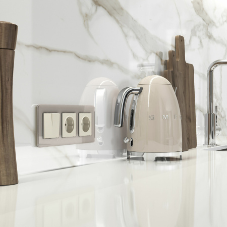 Встраиваемые механизмы Розетка СУ 1 мест. с зазем. 16А айвори матовый IP20 Werkel