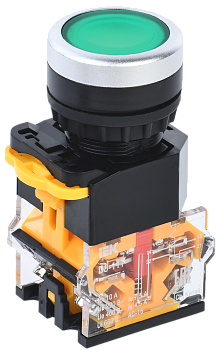 Кнопка управления D8-11T d=22мм 1з+1р с фиксацией зеленая IEK