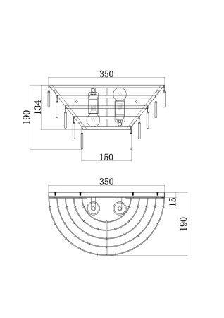 Бра 2*E14 40Вт Золото IP20 Mazzo MOD130WL-02G Maytoni
