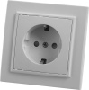 Розетка 1-местная с/з STEKKER PST16-9010-01, 250В, 16А с защитной шторкой, серия Эрна, белый