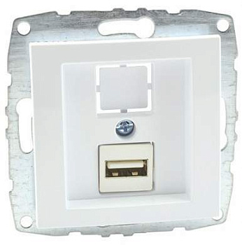 Despina/Larissa Механизм розетки без лицевой панели СУ USB (штекерное подключение) . Белый IP20 Mono