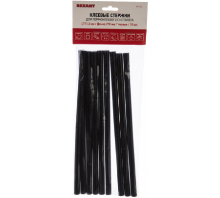 Клеевой стержень d=11.3мм L=270мм  Чёрный  REXANT
