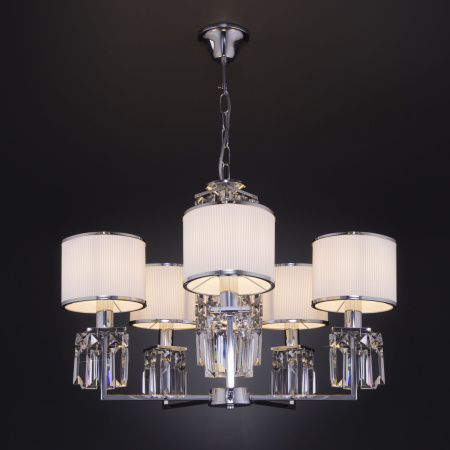 Подвесная люстра с абажурами 5*E14 40Вт хром IP20 Zaffiro (10099/5 хром) Eurosvet