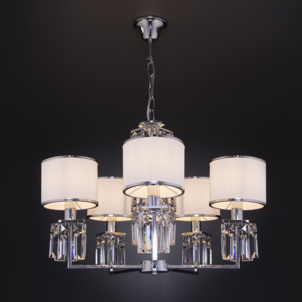 Подвесная люстра с абажурами 5*E14 40Вт хром IP20 Zaffiro (10099/5 хром) Eurosvet