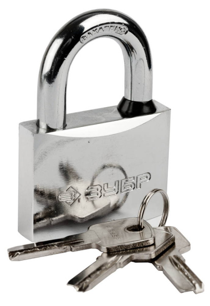 Замок "ЭКСПЕРТ" навесной, стальной корпус, классическая форма, закаленная дужка, 60мм ЗУБР