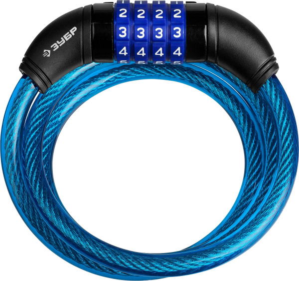 Замок "Профессионал", тросовый, кодовый, с изменяемым кодом, длина троса - 950мм, d 10мм ЗУБР