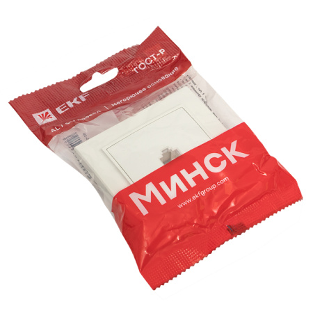 Минск Розетка RJ-45 1-местная СП белая EKF