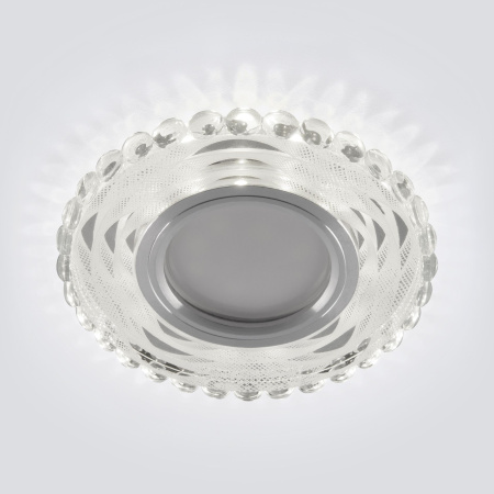 Встраиваемый точечный светильник со св/д подсветкой 1*G5.3 4200К белый, зеркальный IP20 (a047759) Elektrostandard