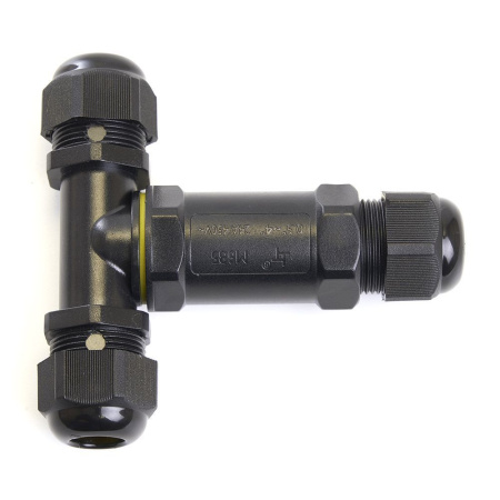 Соединитель-коннектор для проводов LD530, 3-контактный, водонепроницаемый (клемма 3pin), черный STEKKER