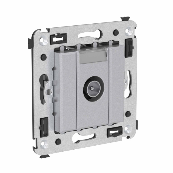 Розетка TV оконечная в стену, "Avanti", "Закаленная сталь" DKC