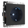 Розетка с подсветкой (черный) СУ IP20 Werkel