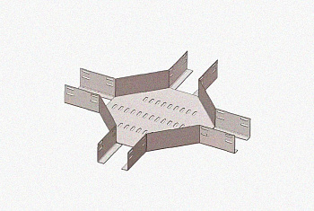 Лоток крестообразный глухой КМГ 100х100 УТ1,5, оцинкованный лист S1,0