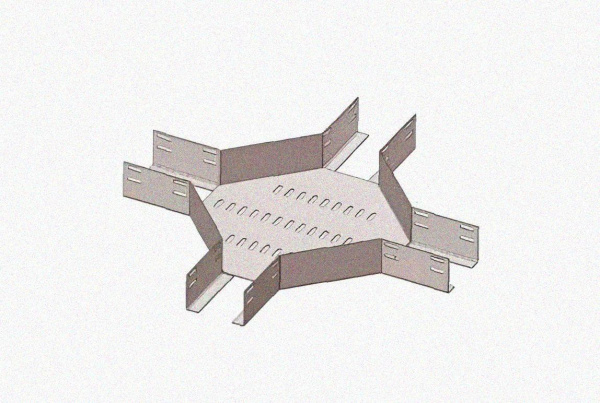 Лоток крестообразный глухой КМГ 100х100 УТ1,5, оцинкованный лист S1,0