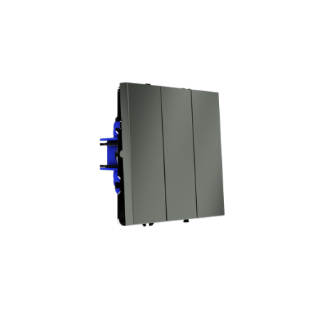 Выключатель встраиваемый Voltum S70 трехклавишный 10А, (титан)