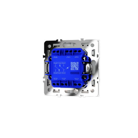 Проходной переключатель встраиваемый Voltum S70 двухклавишный с подсветкой 10А, (белый матовый)