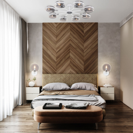 Бра в стиле лофт 1*E14 60Вт белый, хром IP20 Gallo (70121/1 белый) Eurosvet