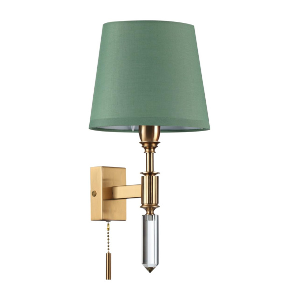 Бра с выкл.E14 1*40W LONDON бронзовый/зеленый/абажур ткань ODEON LIGHT