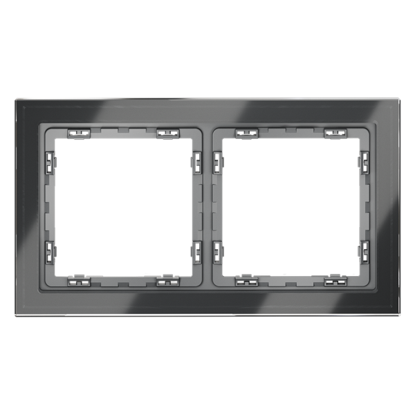 Рамка стеклянная Voltum S70 на 2 поста, (графит, стекло)