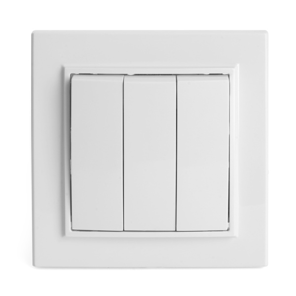 Выключатель 3-клавишный STEKKER PSW10-9007-01, 250В, 10А, серия Эрна, белый