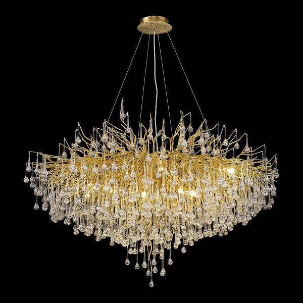 Люстра подвесная Матовое золото/Прозрачный G9 15*40Вт WE189.15.403 WERTMARK