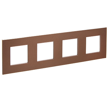 SKANDY Рамка 4-местная SK-F34Br металл шоколад IEK