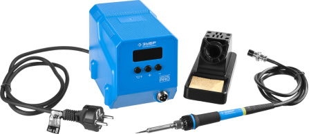 Низкотемпературная паяльная станция цифровая 60Вт, 50-480°C, керамический нагреватель, ПСН-60 ЗУБР