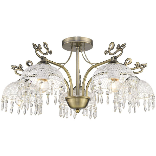 Люстра потолочная Бронзовый/Белый, Прозрачный E27 5*60Вт 733-507-05 VELANTE