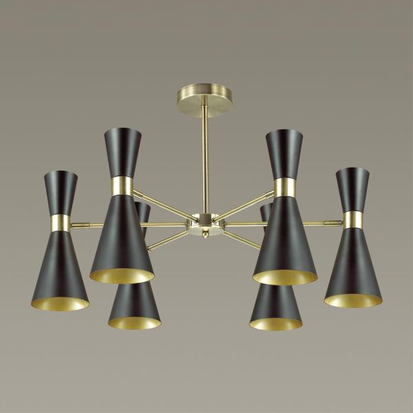 Люстра потолочная E14 6*60W 220V QUINN античная бронза/матовый черный LUMION