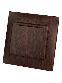 Розетка 2П+З 16А 250В IP44 с защ. шт. с крышкой венге "Лама" TDM