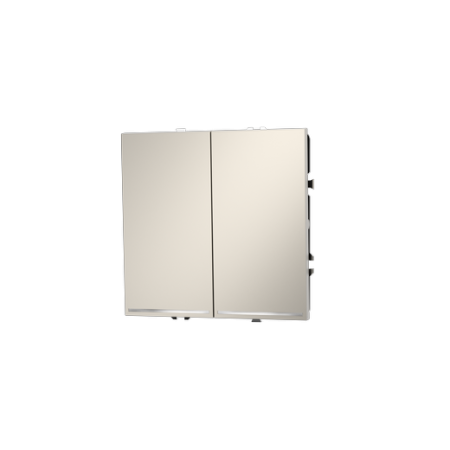 Выключатель встраиваемый Voltum S70 двухклавишный с подсветкой 10А, (кашемир)