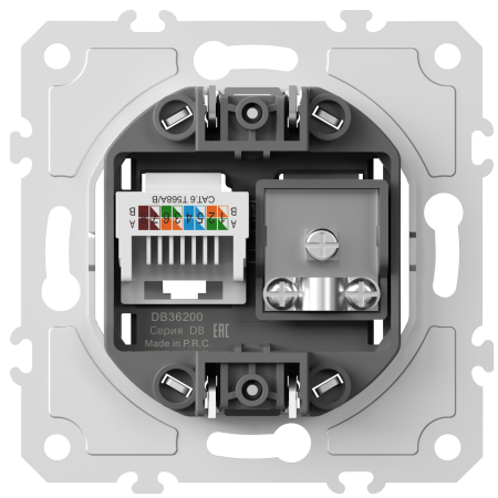 Donel механизм розетки RJ45/TV cat.6,ClassE-8/0-2400 МГц, серия DB