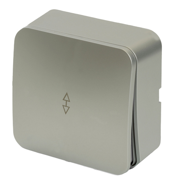 Переключатель открытой установки 1-клавишный, STEKKER, 250В, 10А, IP20, серия София, серебро, MSW10-12-03