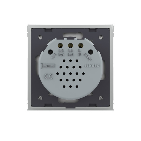 Сенсорный выключатель 2 клавиши 1 пост Серый Livolo