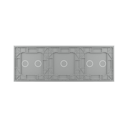 Панель тройная: 2 выключателя + 1 выключатель + 2 выключателя Серая Livolo