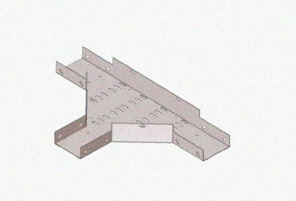 Лоток тройниковый замковый перфорированный ОТЗ 500х100 УХЛ1, оцинкованный лист, S1,5