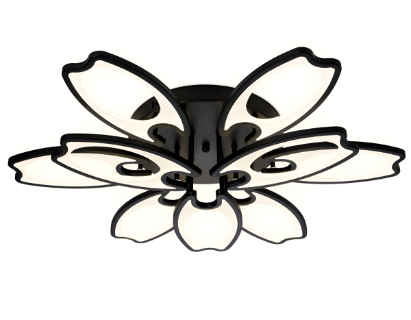 Потолочный светодиодный светильник с пультом FA581/6+3 BK черный 162W 700*640*120 (ПДУ РАДИО 2.4G) Ambrella Light