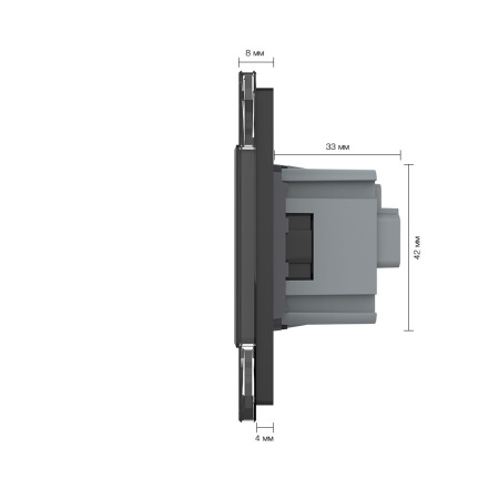 Розетка 5 модулей Черная Livolo
