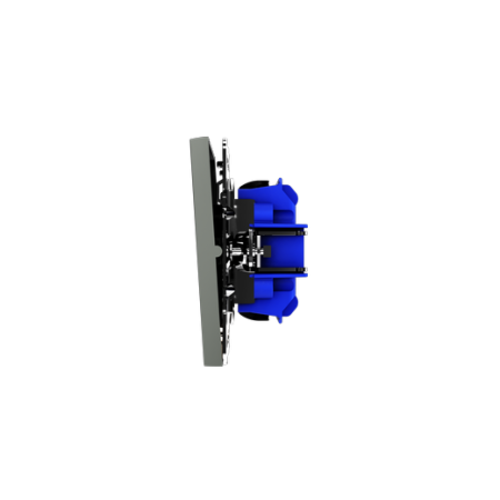 Проходной переключатель встраиваемый Voltum S70 одноклавишный с подсветкой 10А, (титан)