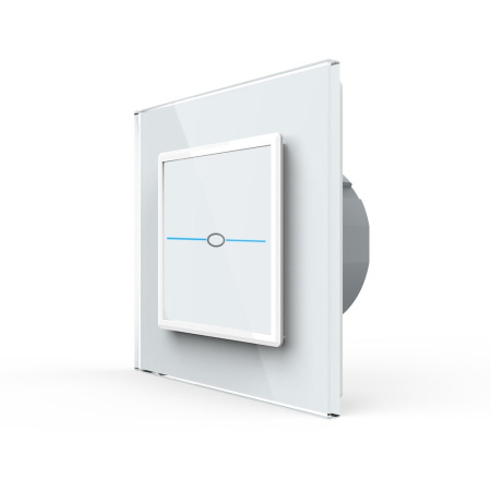 Сенсорный выключатель Quadro 1 клавиша 1 пост Белый Livolo