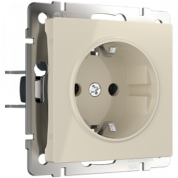 Встраиваемые механизмы Розетка СУ 1 мест. с з/з 16А слоновая кость IP20 Werkel