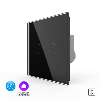 Сенсорный выключатель для штор EC сухой контакт, 1 пост, цвет черный Livolo