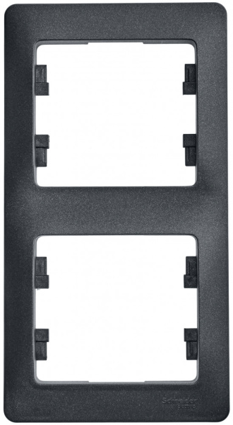 GLOSSA Рамка 2-постовая вертикальная IP20 антрацит Schneider Electric
