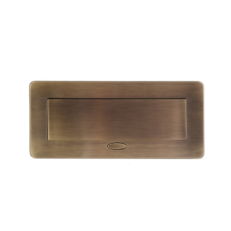 Выдвижной горизонтальный модуль RocketSocket в столешницу для розеток Livolo 3 поста, бронза