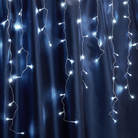 Св/д гирлянда Feron CL23 бахрома 5,3м*0,7м + 3м 230V 5000К, эффектом стробов, прозр.шнур