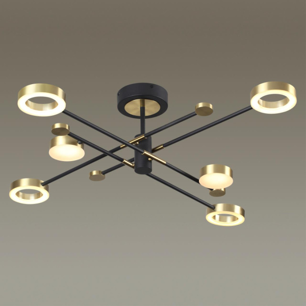 Потолочный св-к IP20 LED 55W 2615Лм DENZEL металл/черный с бронзой B ODEON LIGHT