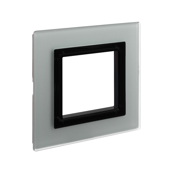 Рамка из натурального стекла, ,"Avanti", светло-серая, 1 пост (2 мод.) DKC