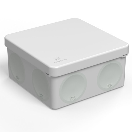 Коробка распределительная 60-0300 для прямого монтажа двухкомпонентная безгалогенная (HF) серый 100х100х50 (66шт/кор) Промрукав