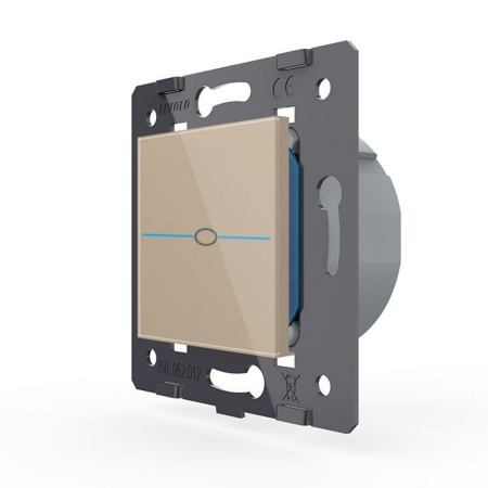 Выключатель Quadro 1 клавиша Золотой (механизм) Livolo