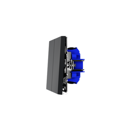 Проходной переключатель встраиваемый Voltum S70 двухклавишный 10А, (графит)